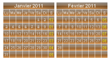 T�l�charger le mod�le de calendrier